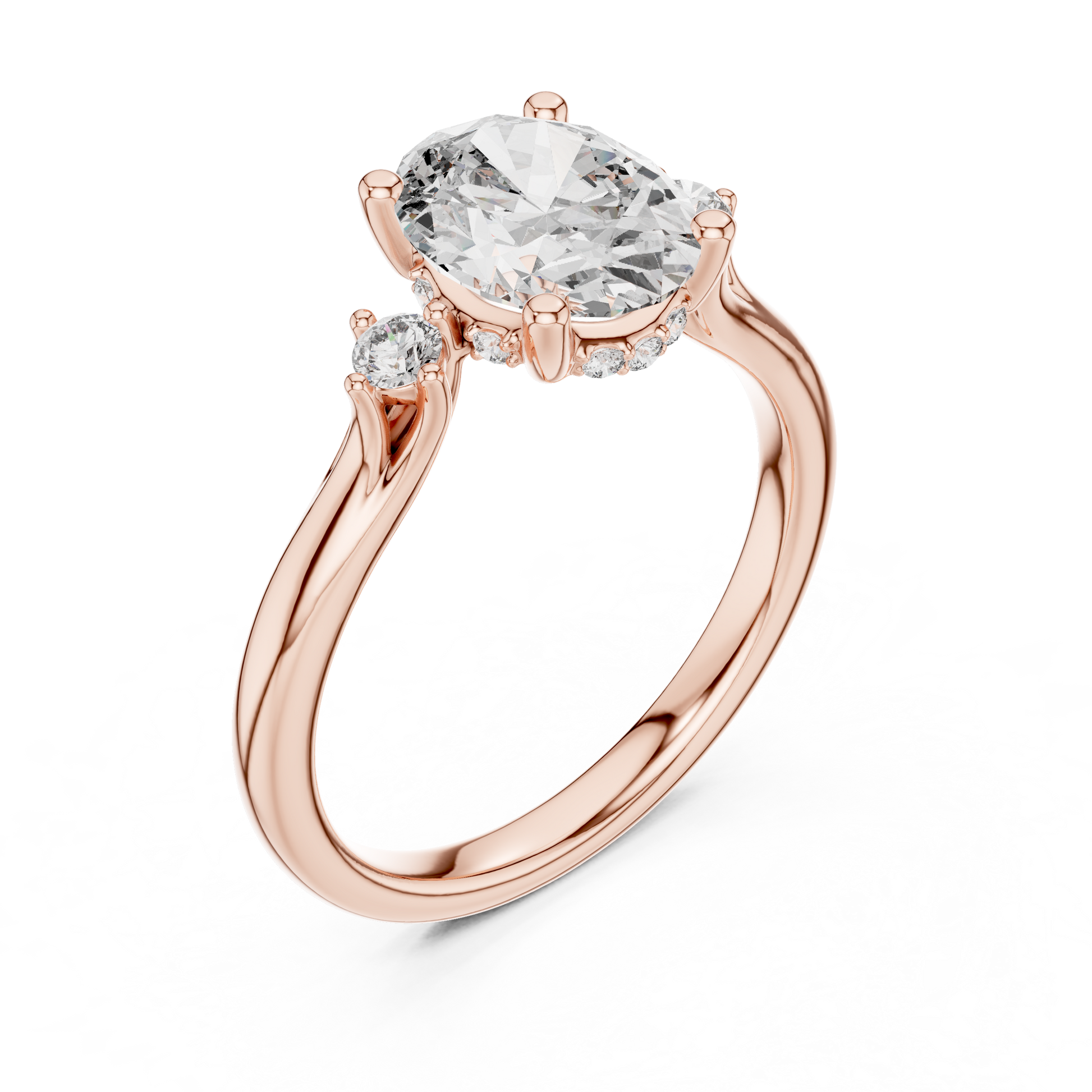Mixed Shape Lab Grown Diamond Side Stone Ring