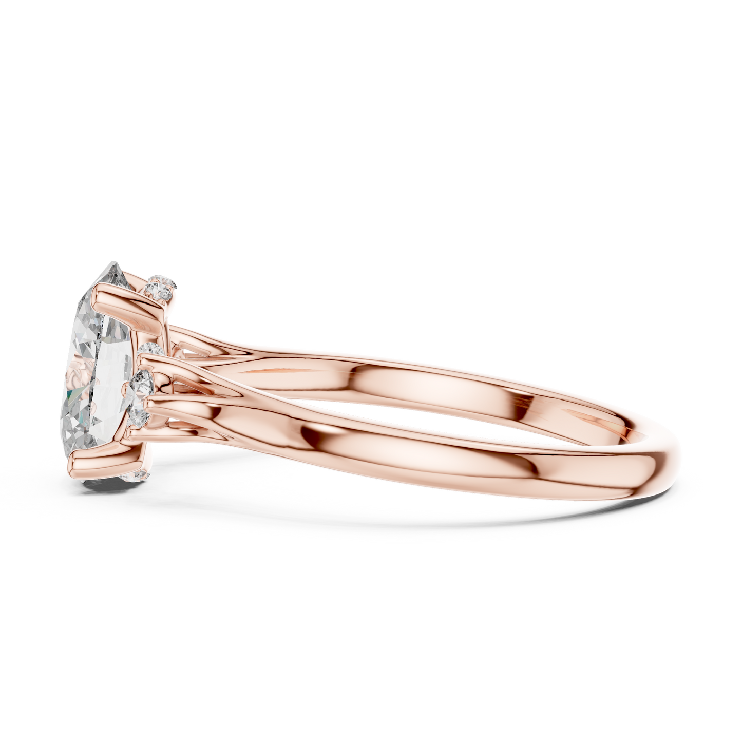 Mixed Shape Lab Grown Diamond Side Stone Ring