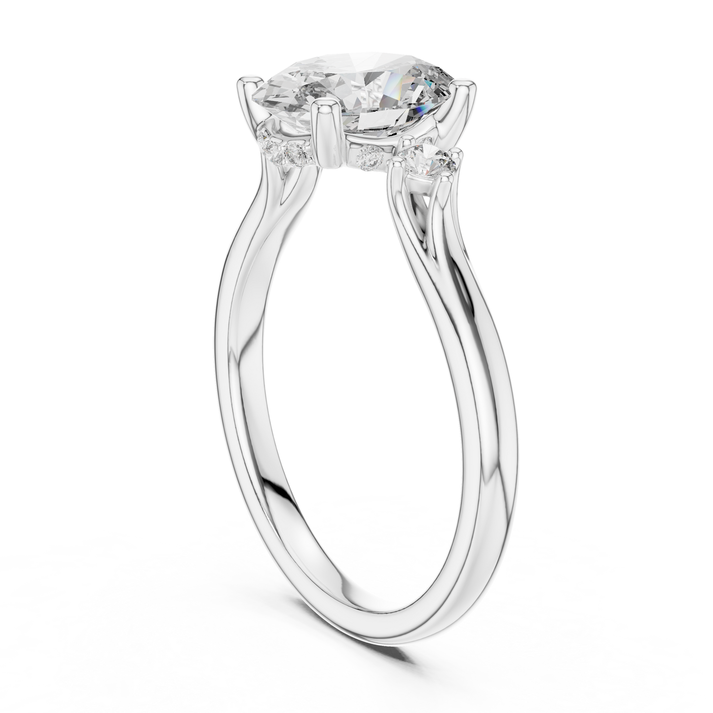 Mixed Shape Lab Grown Diamond Side Stone Ring