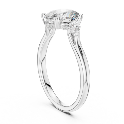 Mixed Shape Lab Grown Diamond Side Stone Ring
