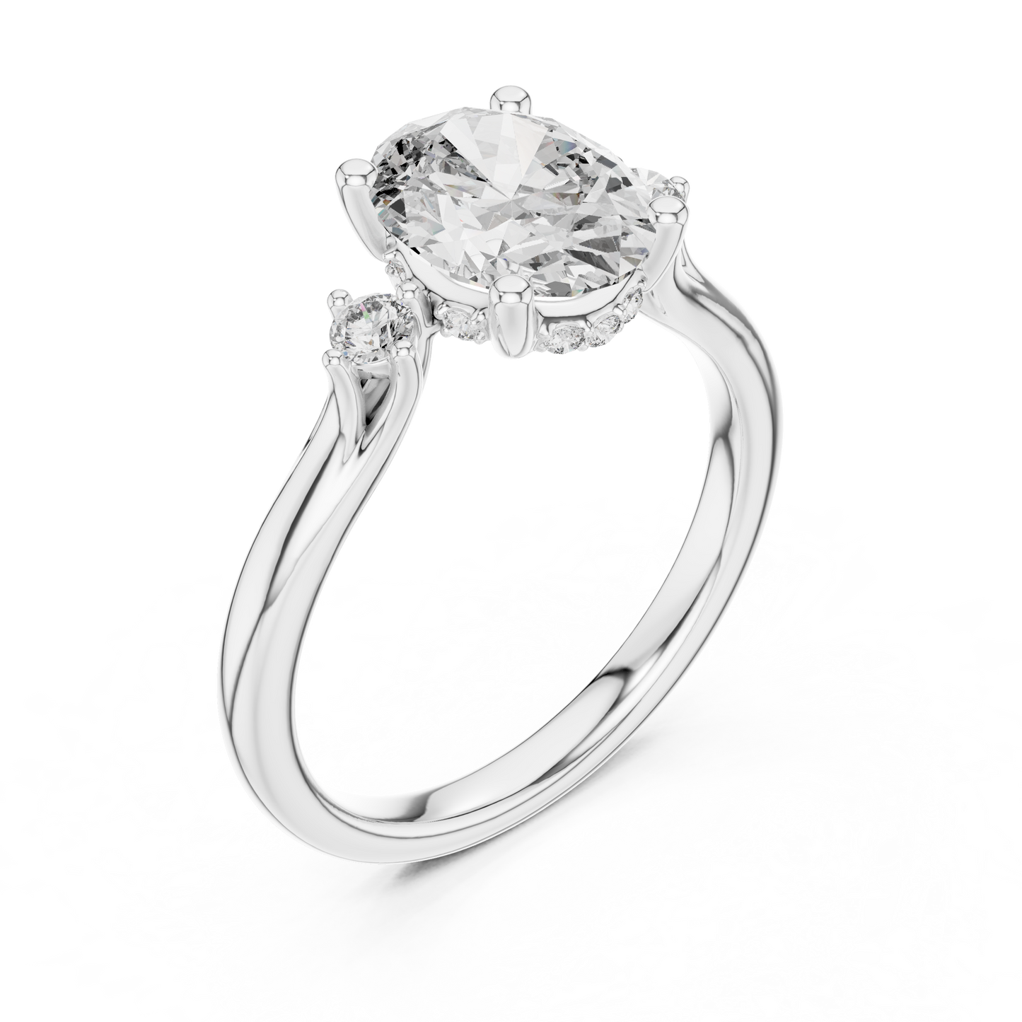 Mixed Shape Lab Grown Diamond Side Stone Ring
