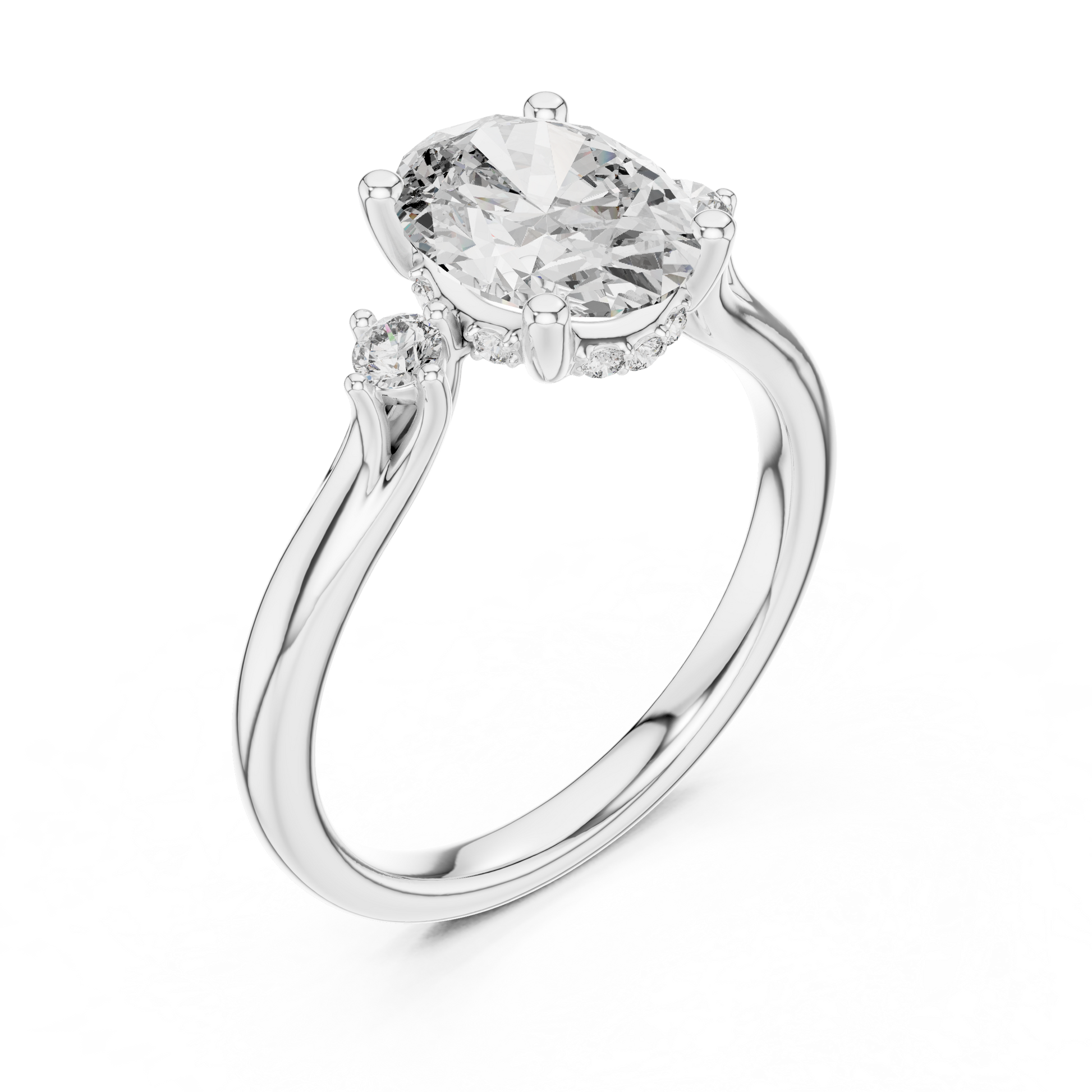 Mixed Shape Lab Grown Diamond Side Stone Ring
