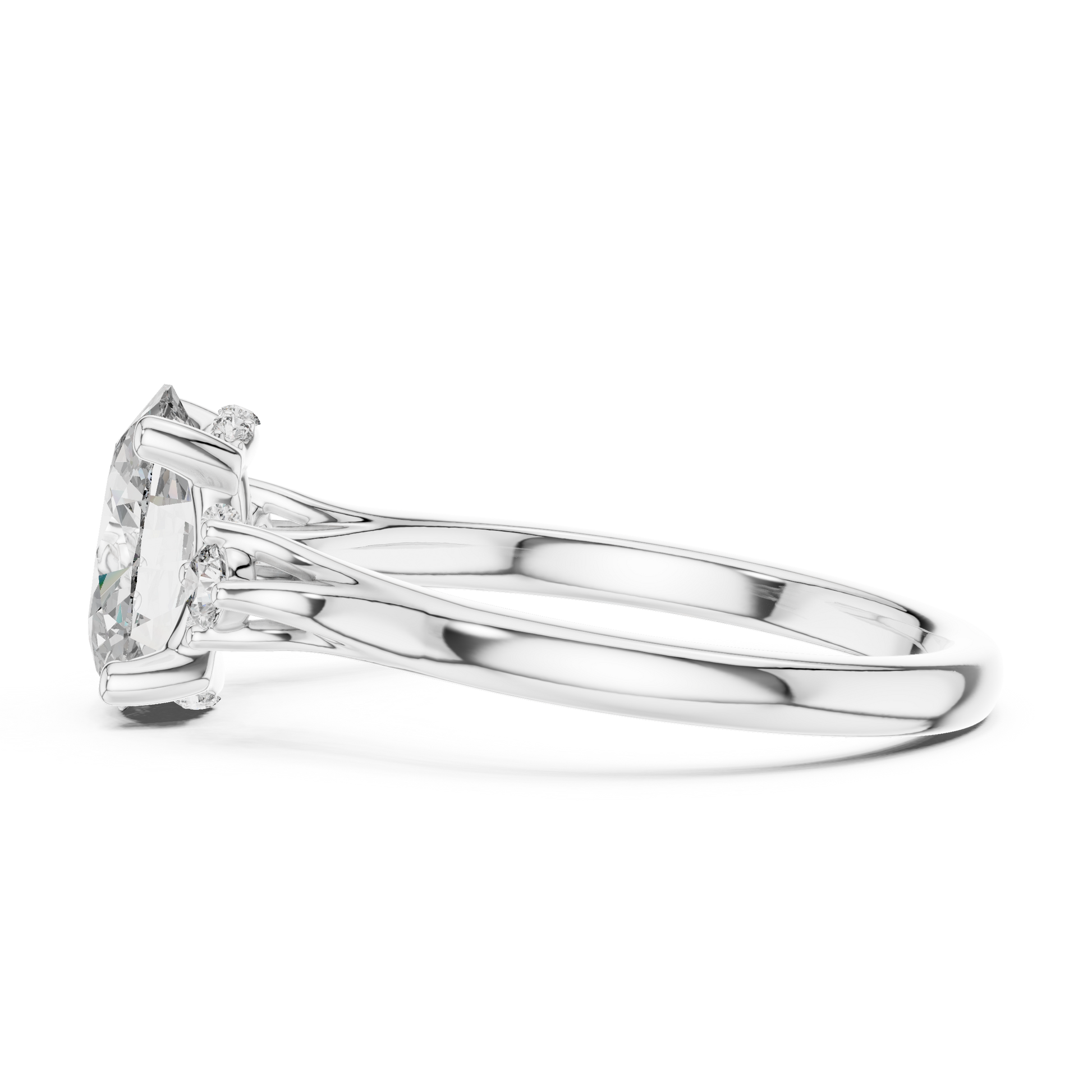 Mixed Shape Lab Grown Diamond Side Stone Ring