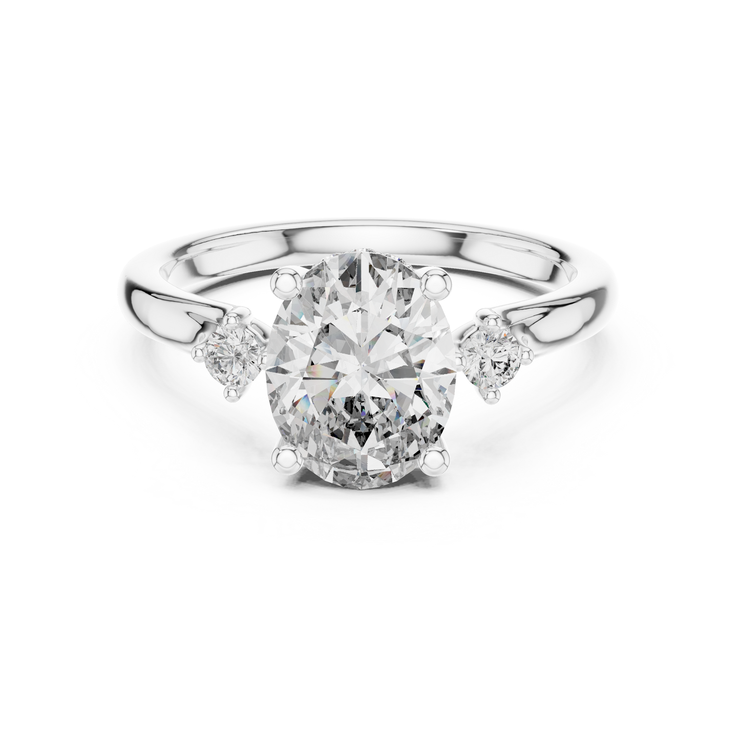 Mixed Shape Lab Grown Diamond Side Stone Ring