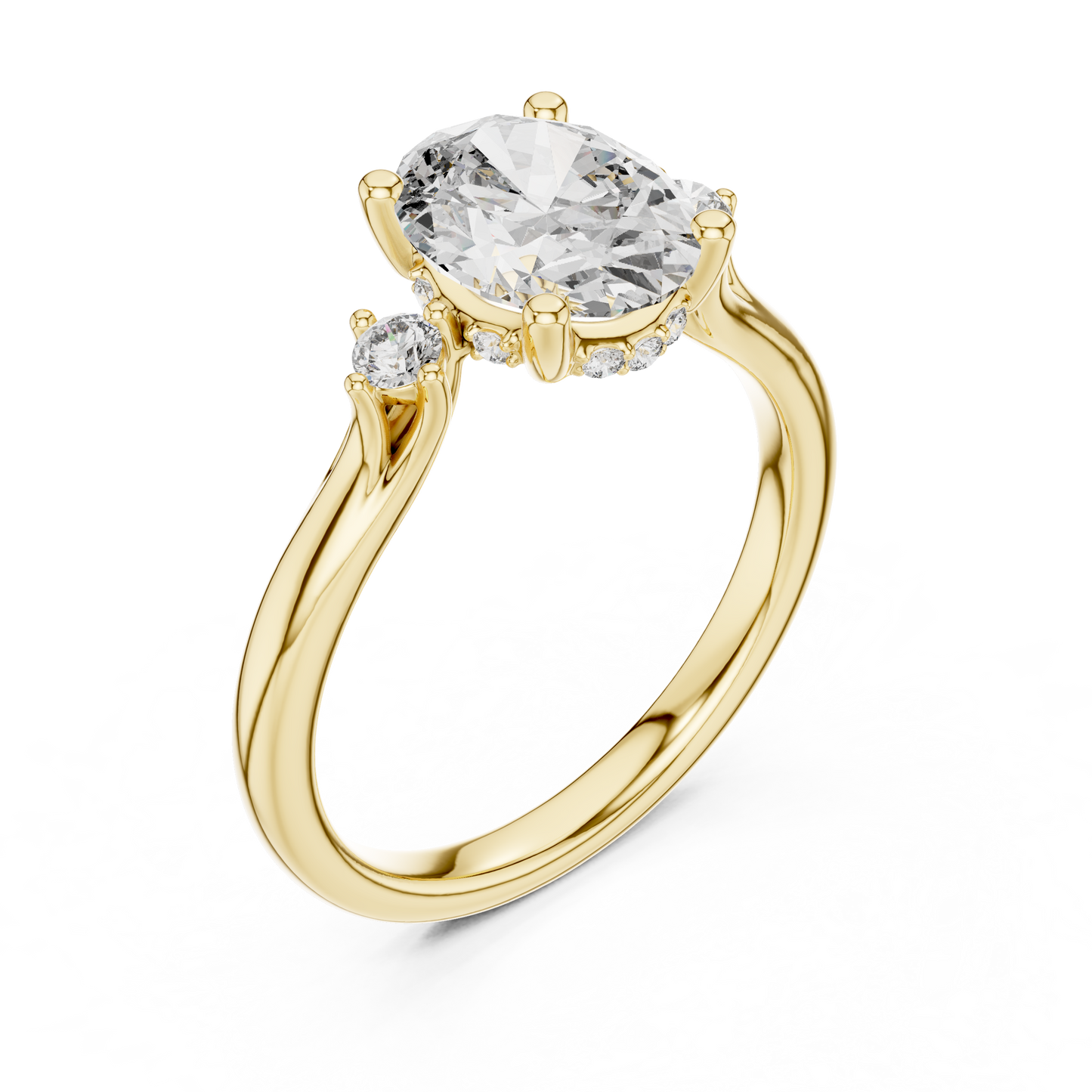 Mixed Shape Lab Grown Diamond Side Stone Ring
