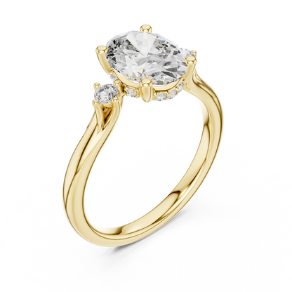 Mixed Shape Lab Grown Diamond Side Stone Ring