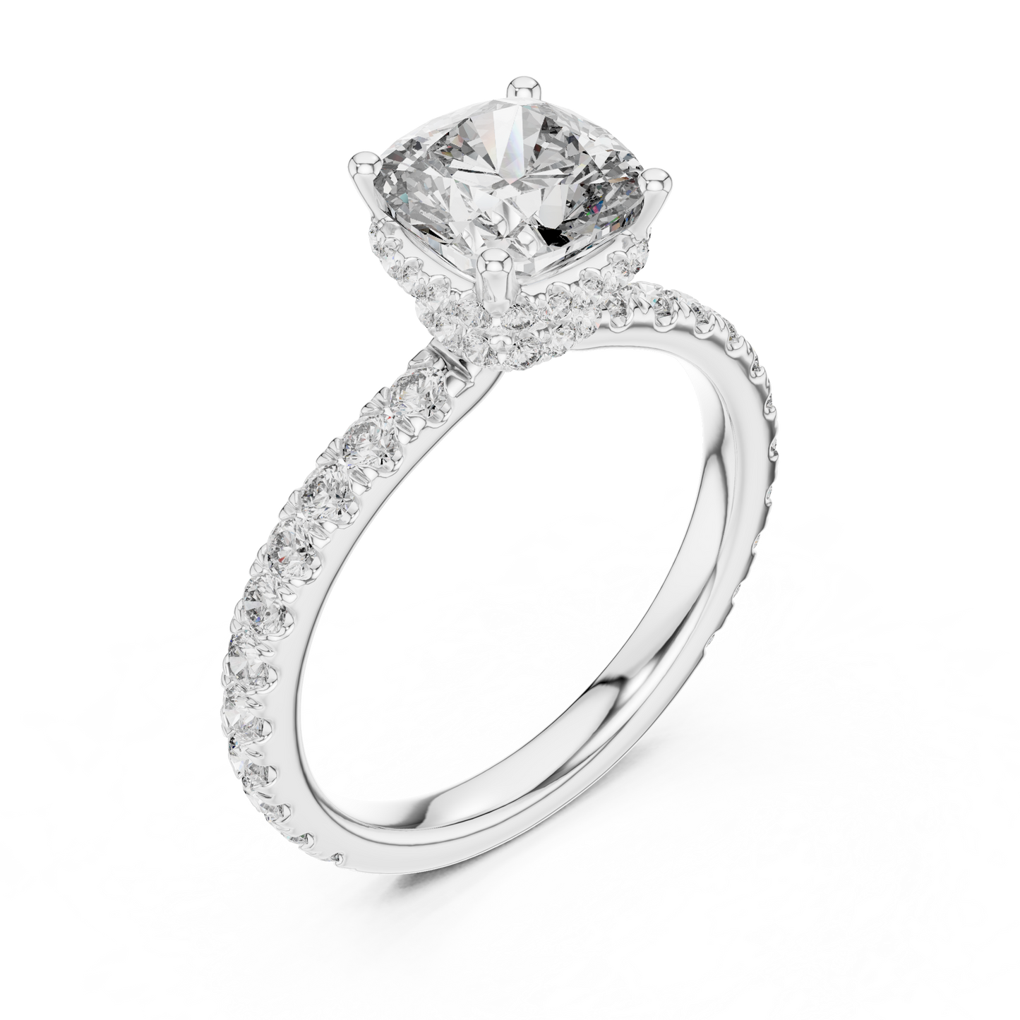 Round Halo Lab Grown Diamond Ring