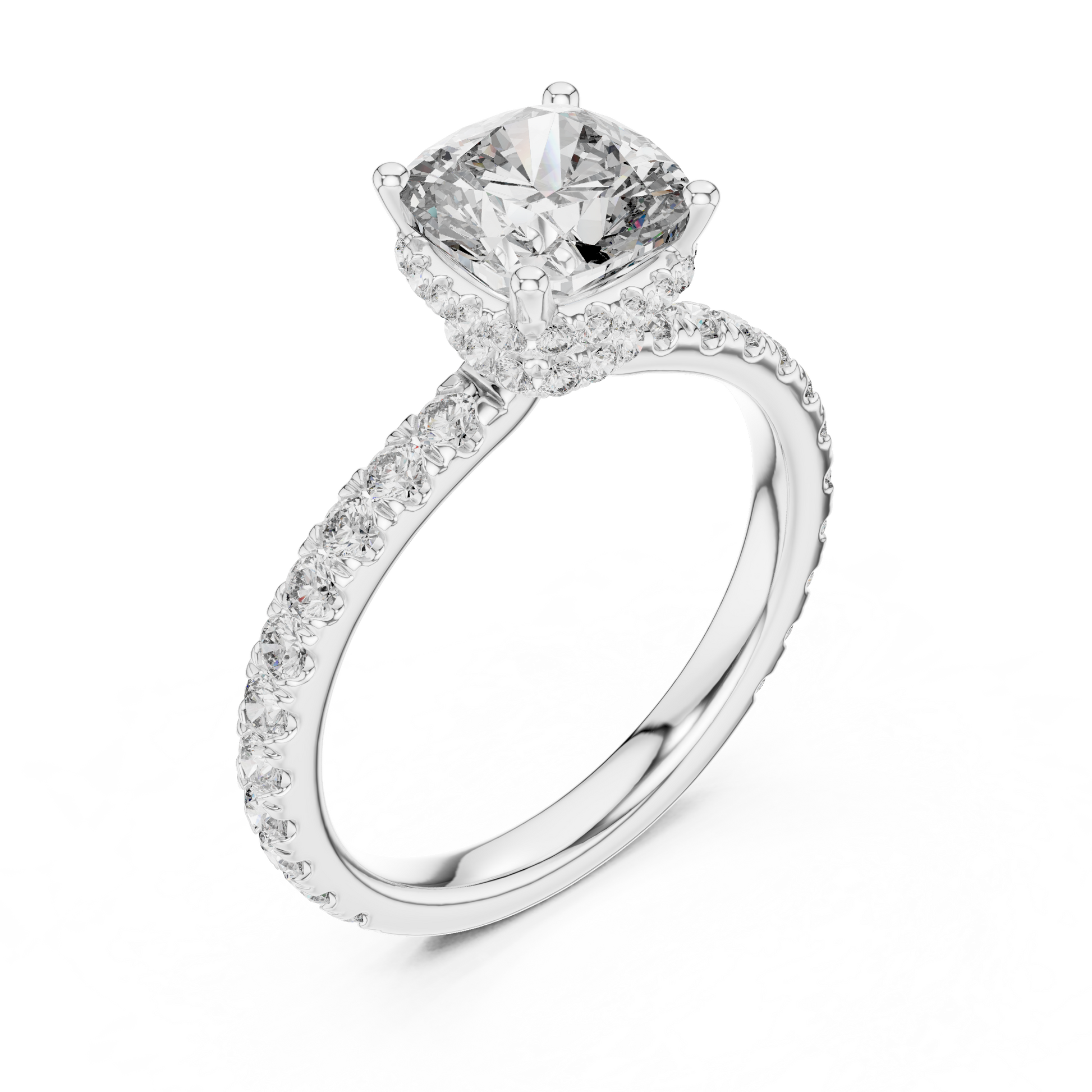 Round Halo Lab Grown Diamond Ring
