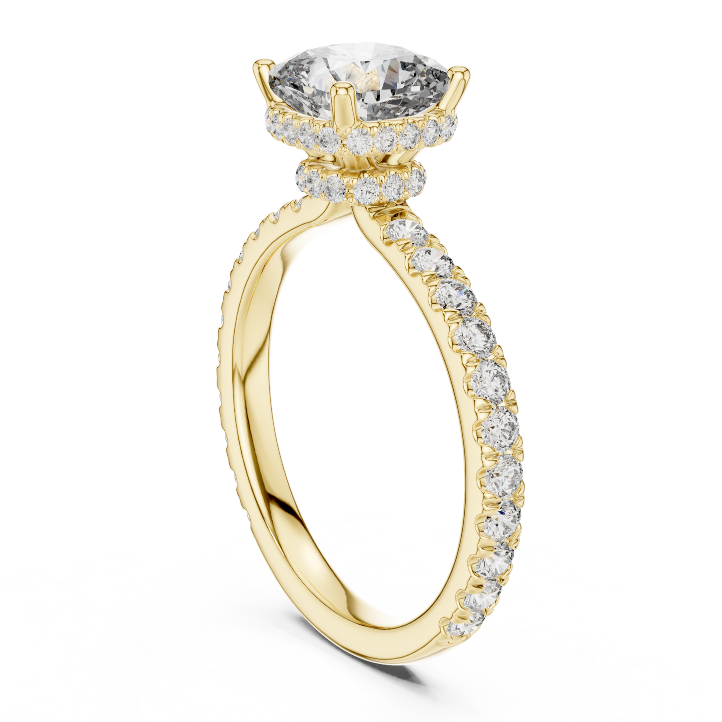 Round Halo Lab Grown Diamond Ring