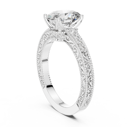 Round Halo Lab Grown Diamond Ring