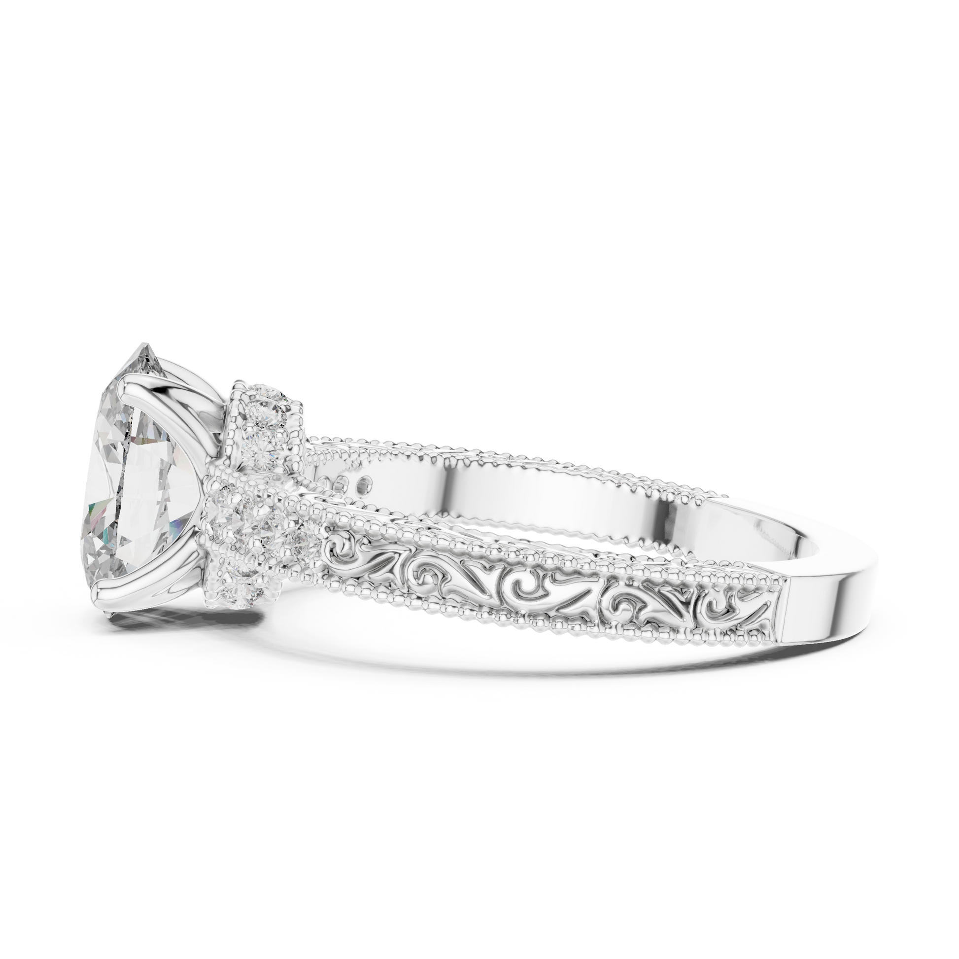 Round Halo Lab Grown Diamond Ring