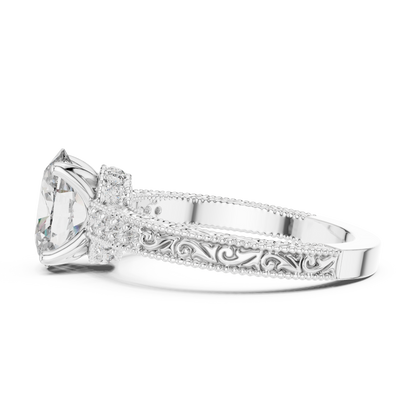 Round Halo Lab Grown Diamond Ring