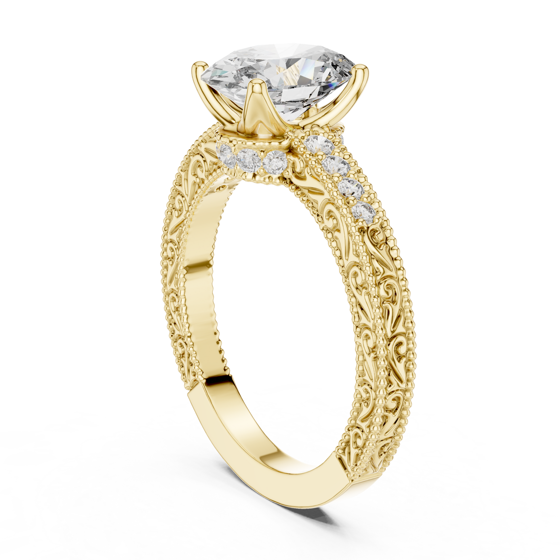 Round Halo Lab Grown Diamond Ring