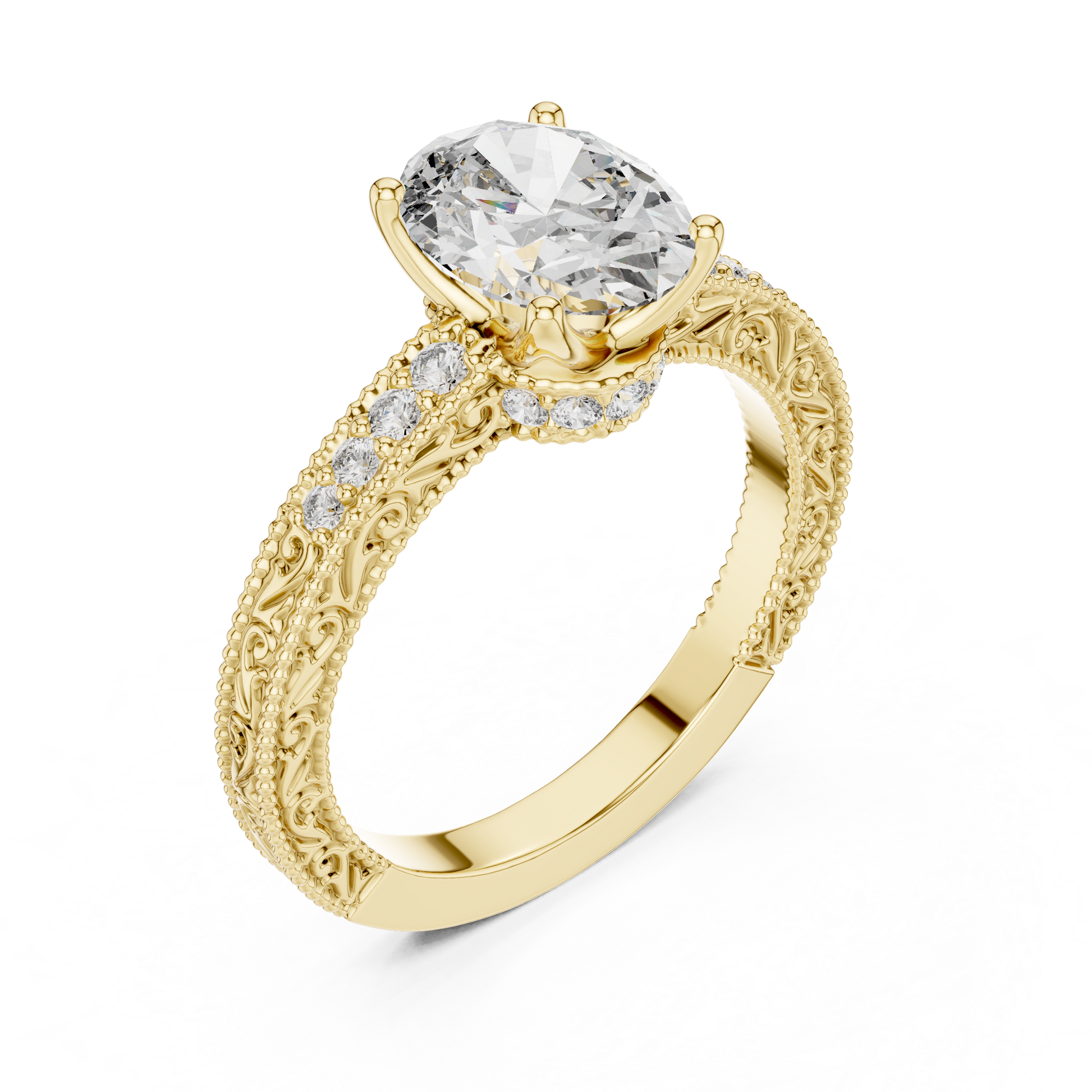 Round Halo Lab Grown Diamond Ring
