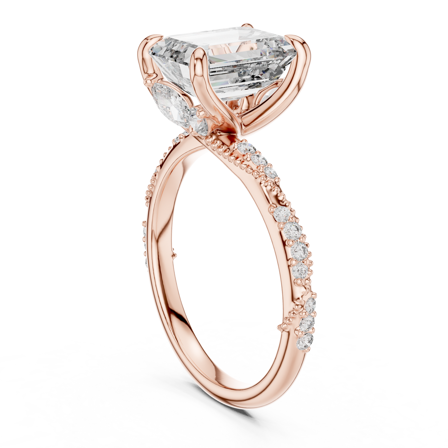 Mixed Shape Lab Grown Diamond Side Stone Ring