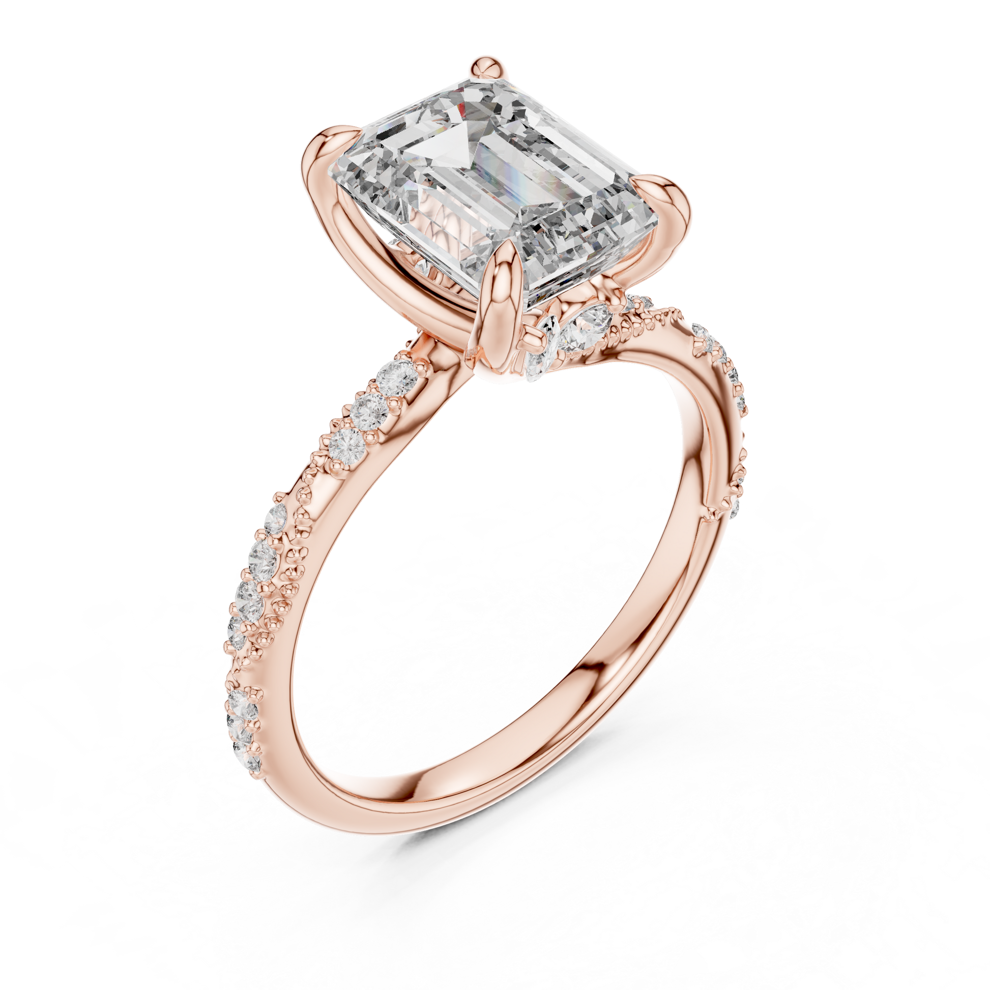 Mixed Shape Lab Grown Diamond Side Stone Ring