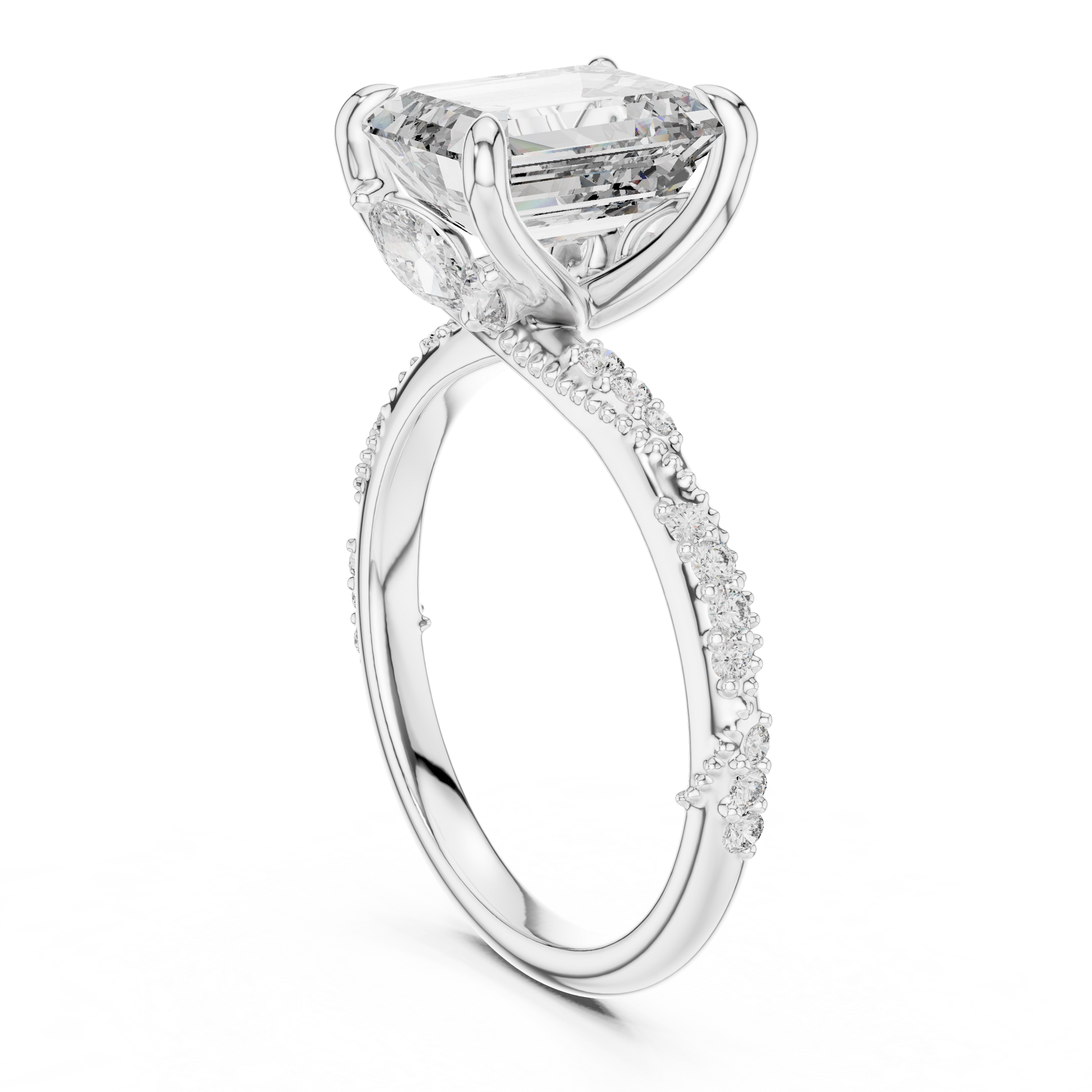 Mixed Shape Lab Grown Diamond Side Stone Ring