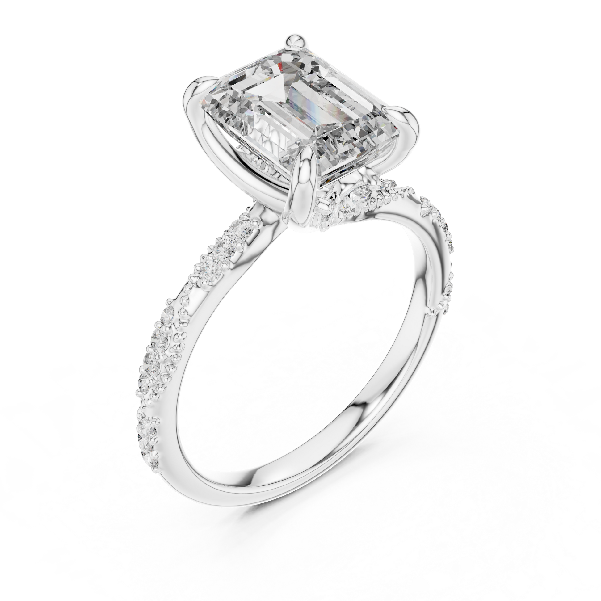 Mixed Shape Lab Grown Diamond Side Stone Ring