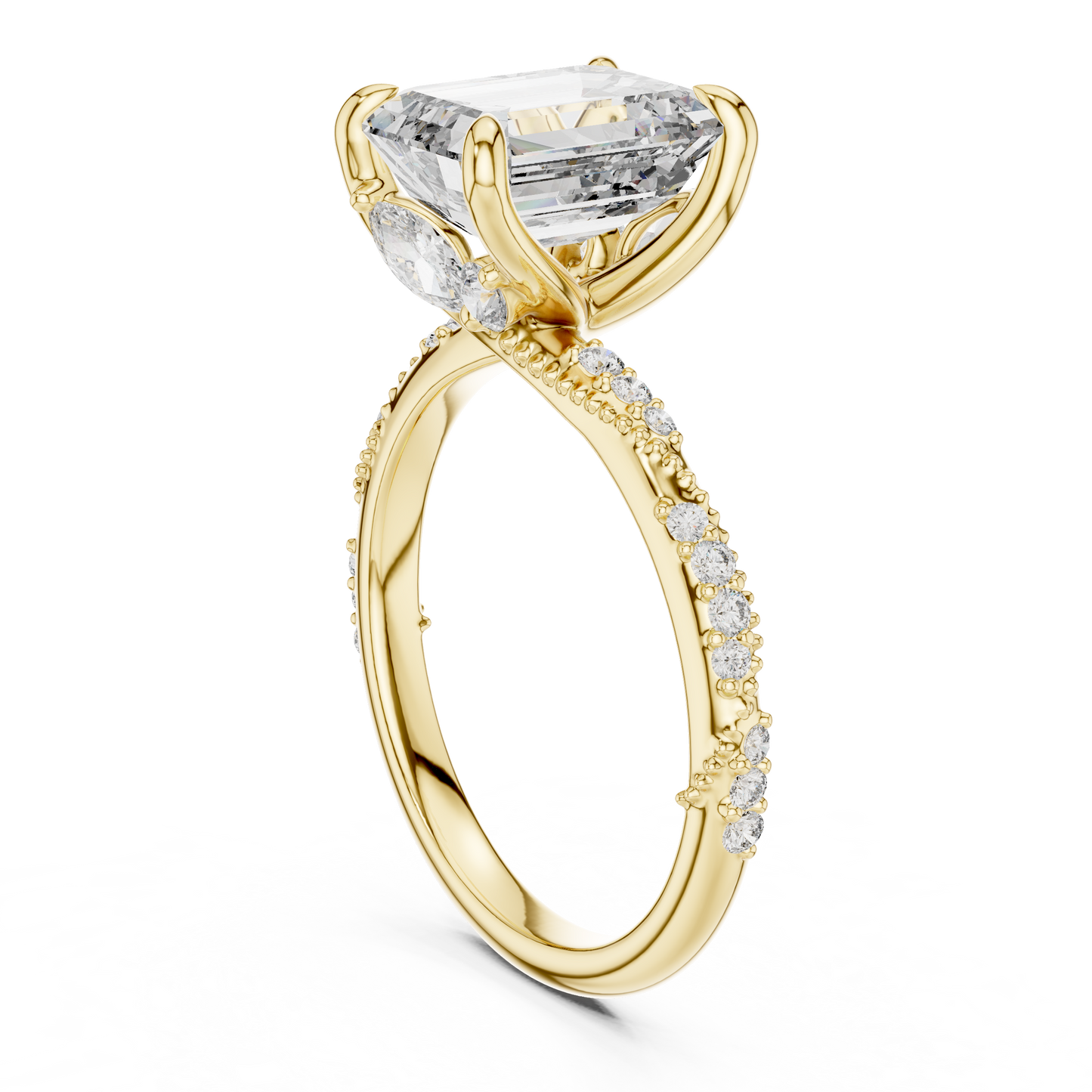 Mixed Shape Lab Grown Diamond Side Stone Ring
