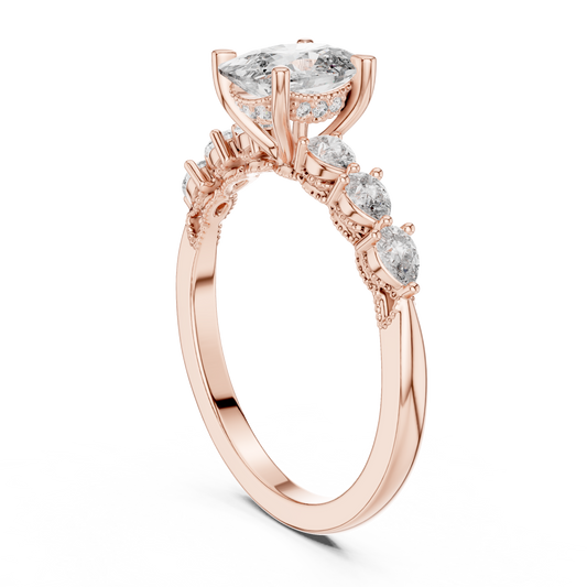 Mixed Shape Lab Grown Diamond Side Stone Ring