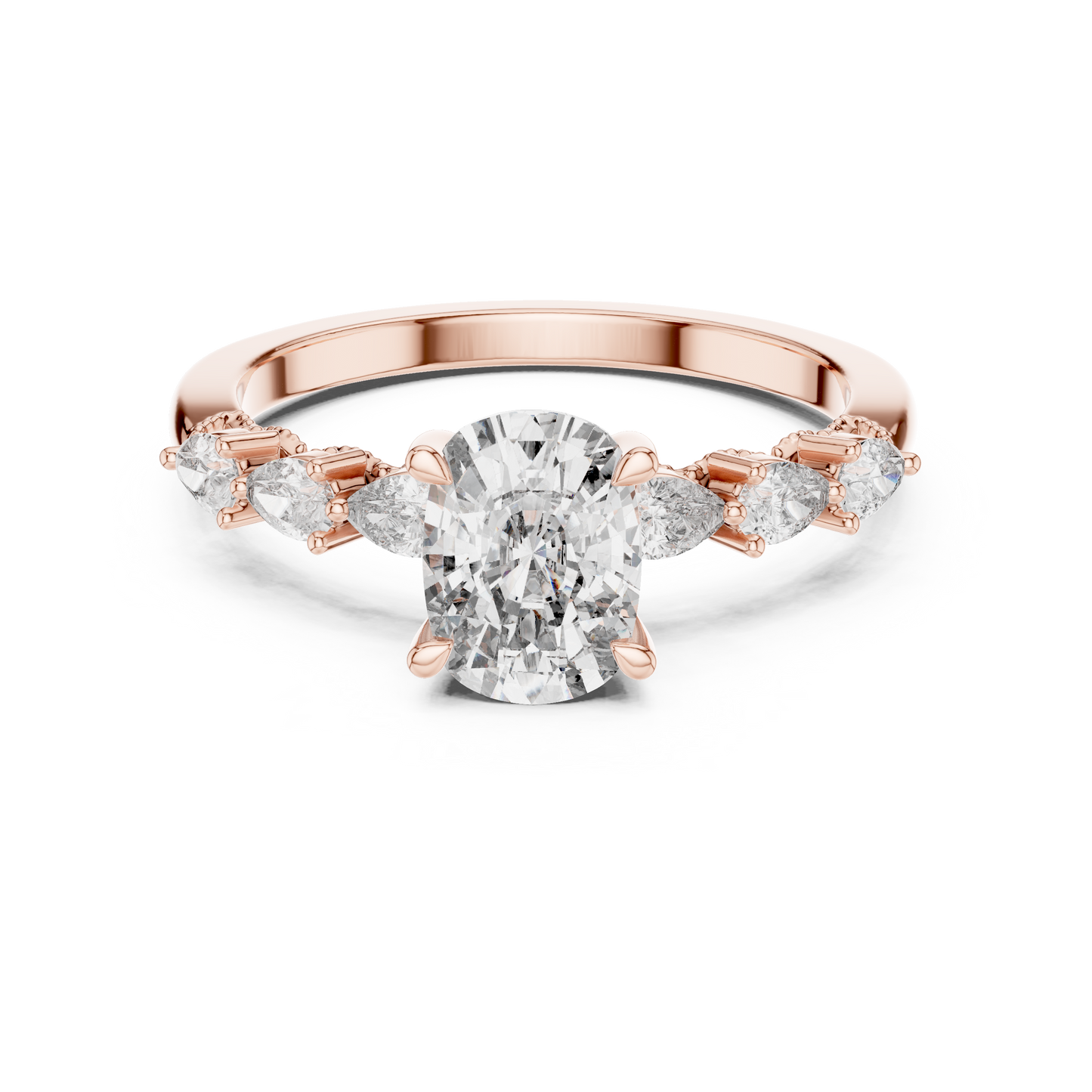 Mixed Shape Lab Grown Diamond Side Stone Ring