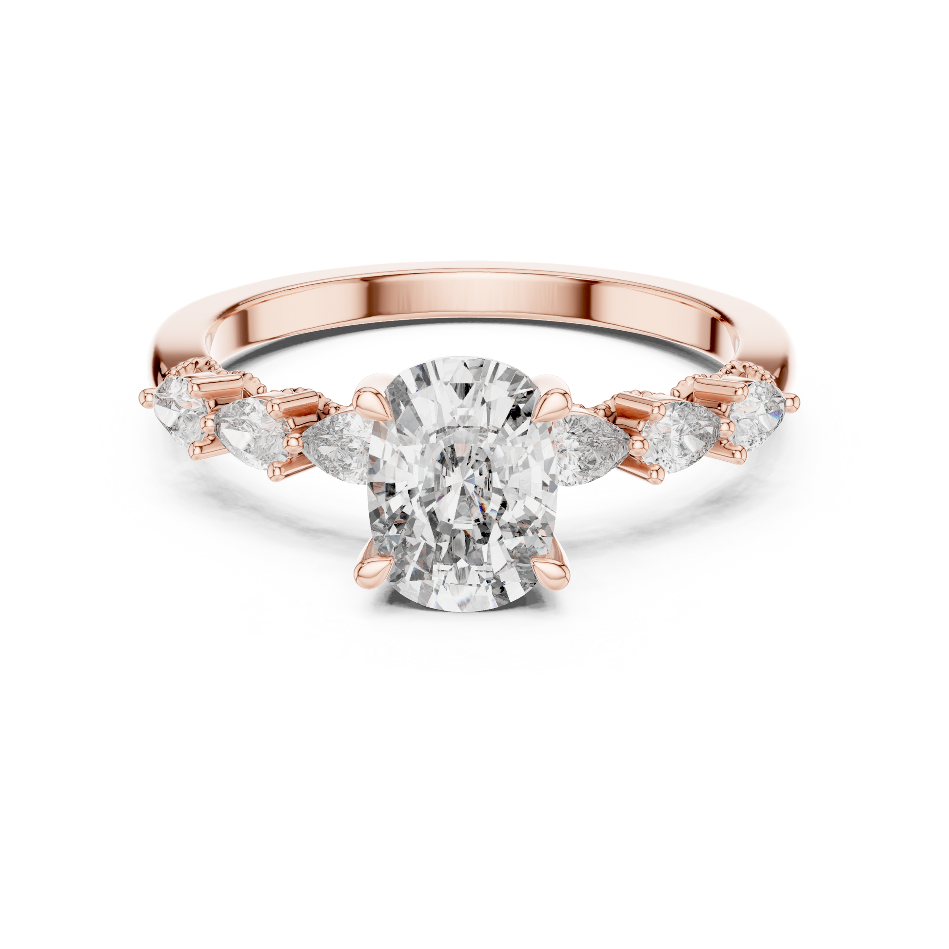 Mixed Shape Lab Grown Diamond Side Stone Ring