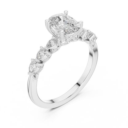Mixed Shape Lab Grown Diamond Side Stone Ring