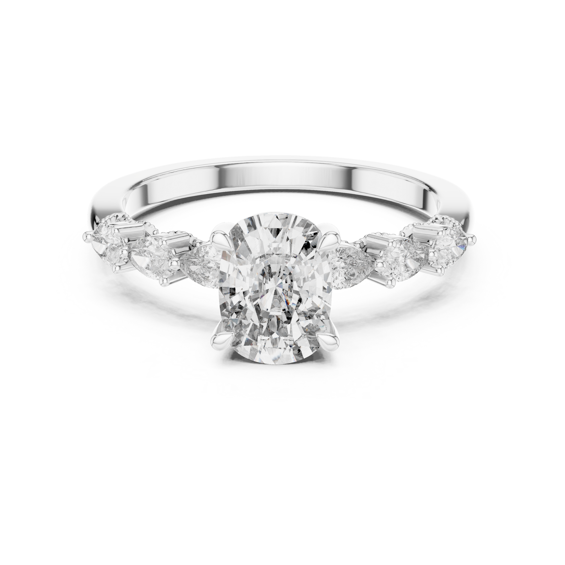 Mixed Shape Lab Grown Diamond Side Stone Ring
