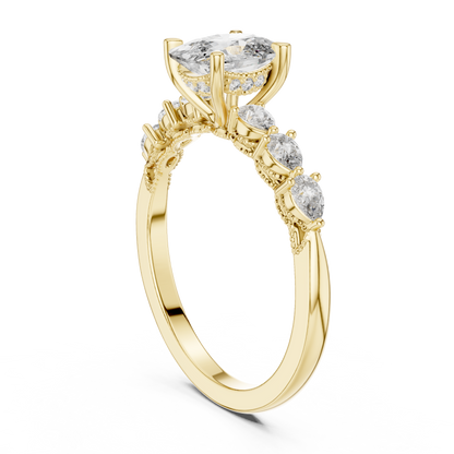 Mixed Shape Lab Grown Diamond Side Stone Ring