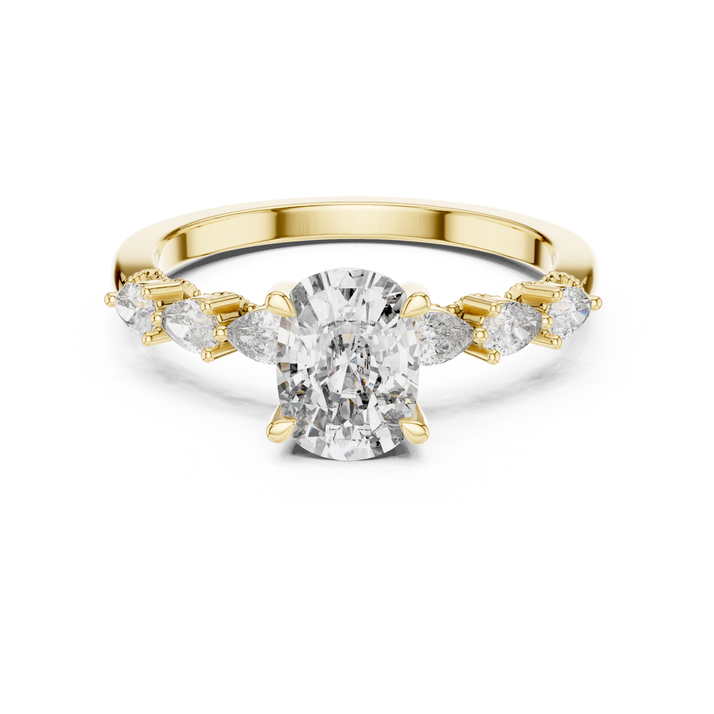 Mixed Shape Lab Grown Diamond Side Stone Ring