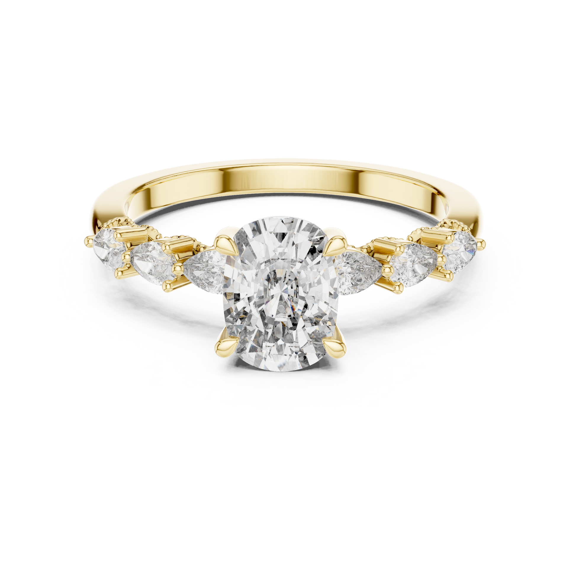 Mixed Shape Lab Grown Diamond Side Stone Ring