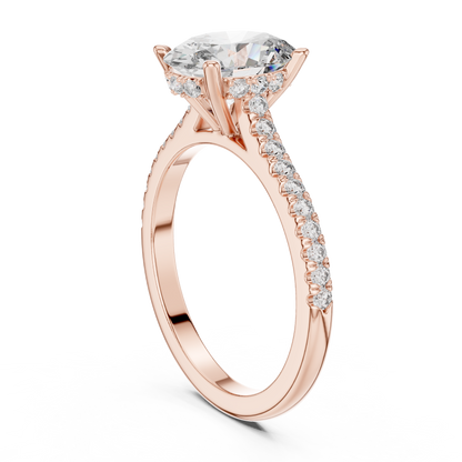Round Side Stone Lab Grown Diamond Ring