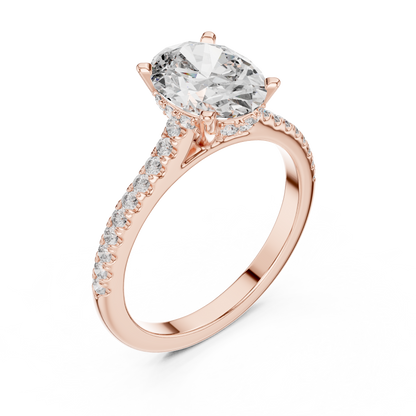 Round Side Stone Lab Grown Diamond Ring