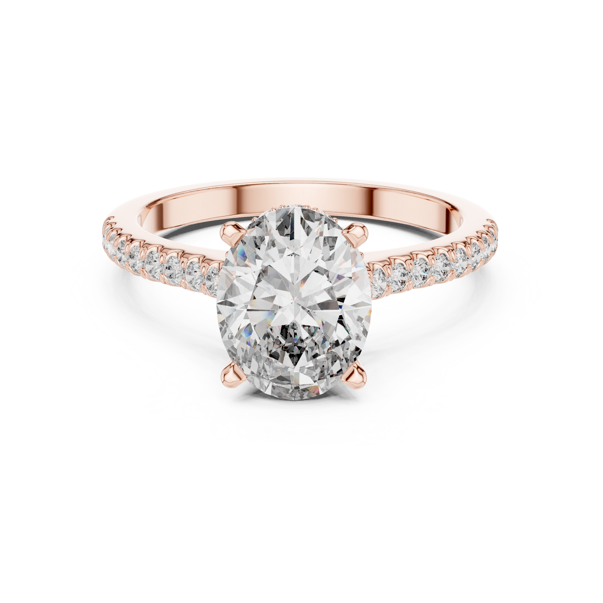 Round Side Stone Lab Grown Diamond Ring