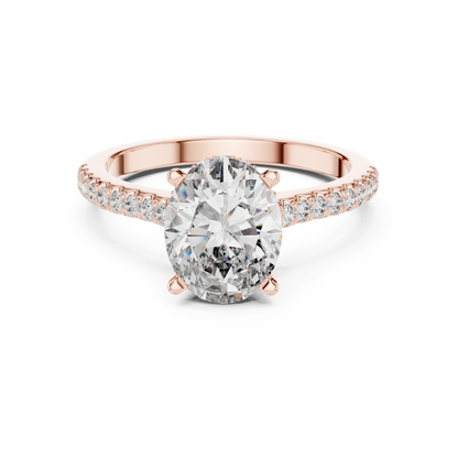 Round Side Stone Lab Grown Diamond Ring