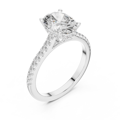 Round Side Stone Lab Grown Diamond Ring