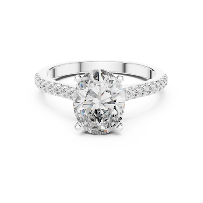 Round Side Stone Lab Grown Diamond Ring