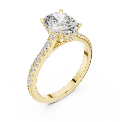Round Side Stone Lab Grown Diamond Ring