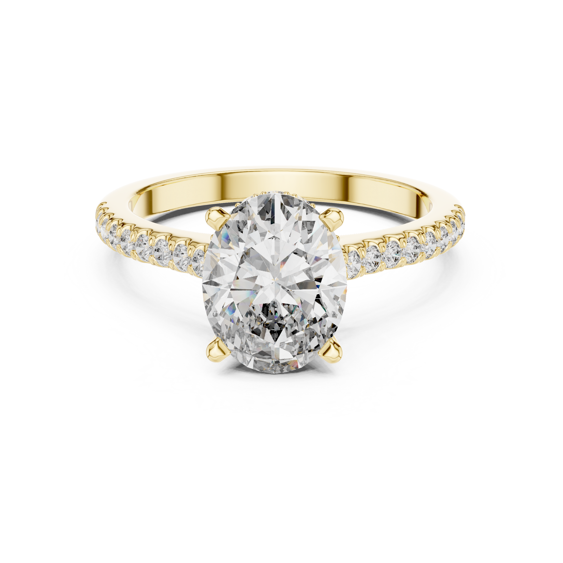 Round Side Stone Lab Grown Diamond Ring