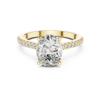 Round Side Stone Lab Grown Diamond Ring