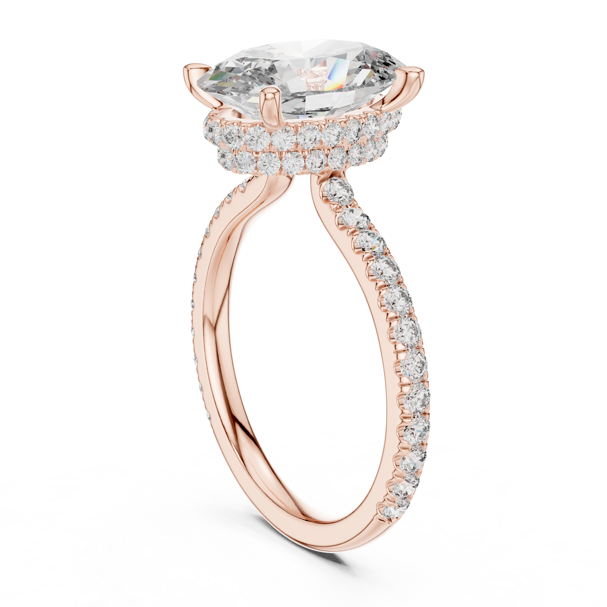 Mixed Shape Lab Grown Diamond Halo Ring
