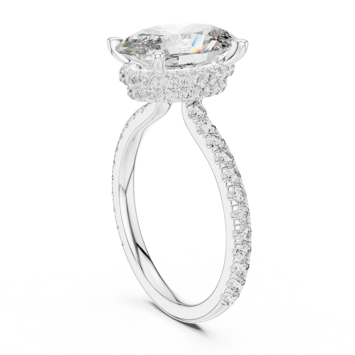 Mixed Shape Lab Grown Diamond Halo Ring