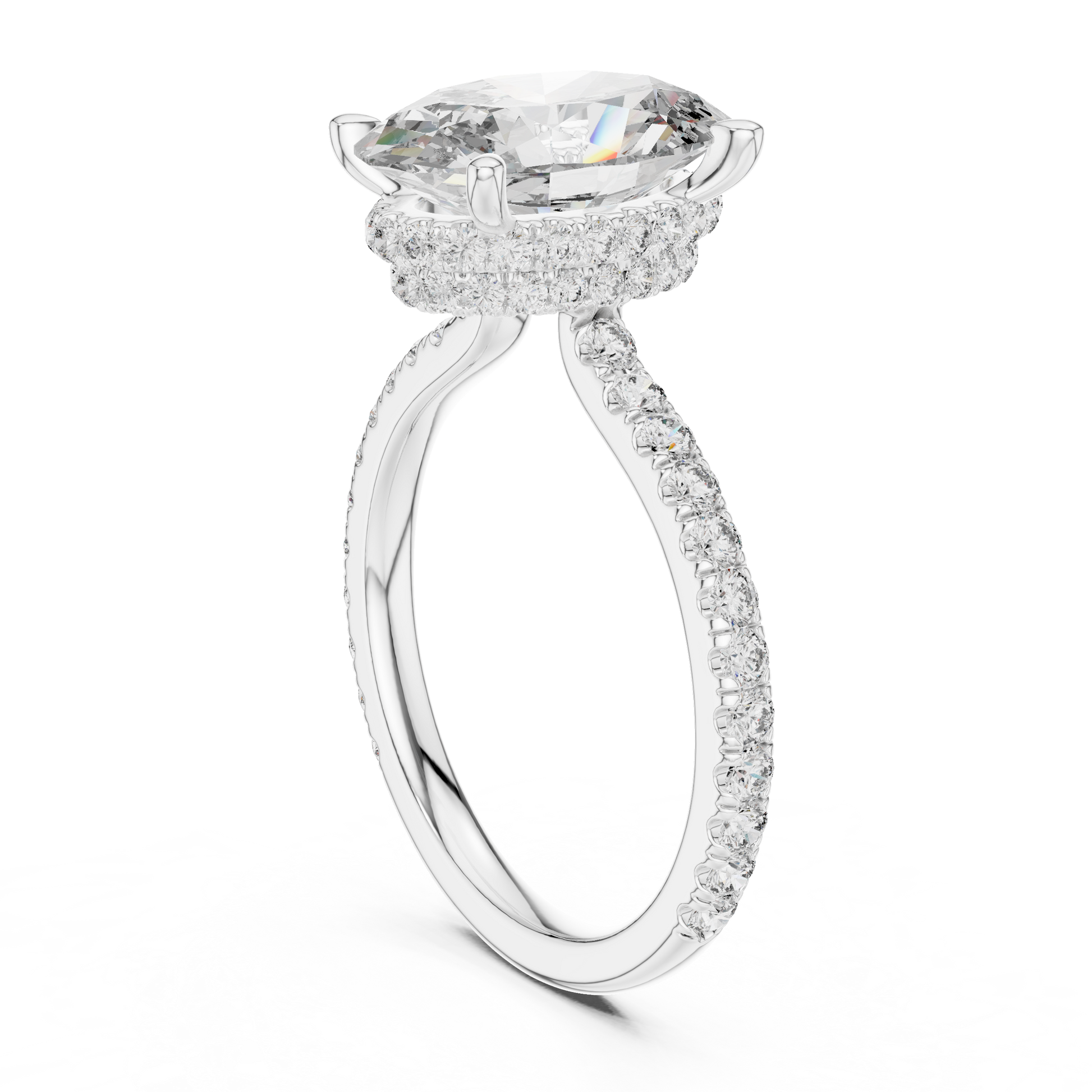 Mixed Shape Lab Grown Diamond Halo Ring