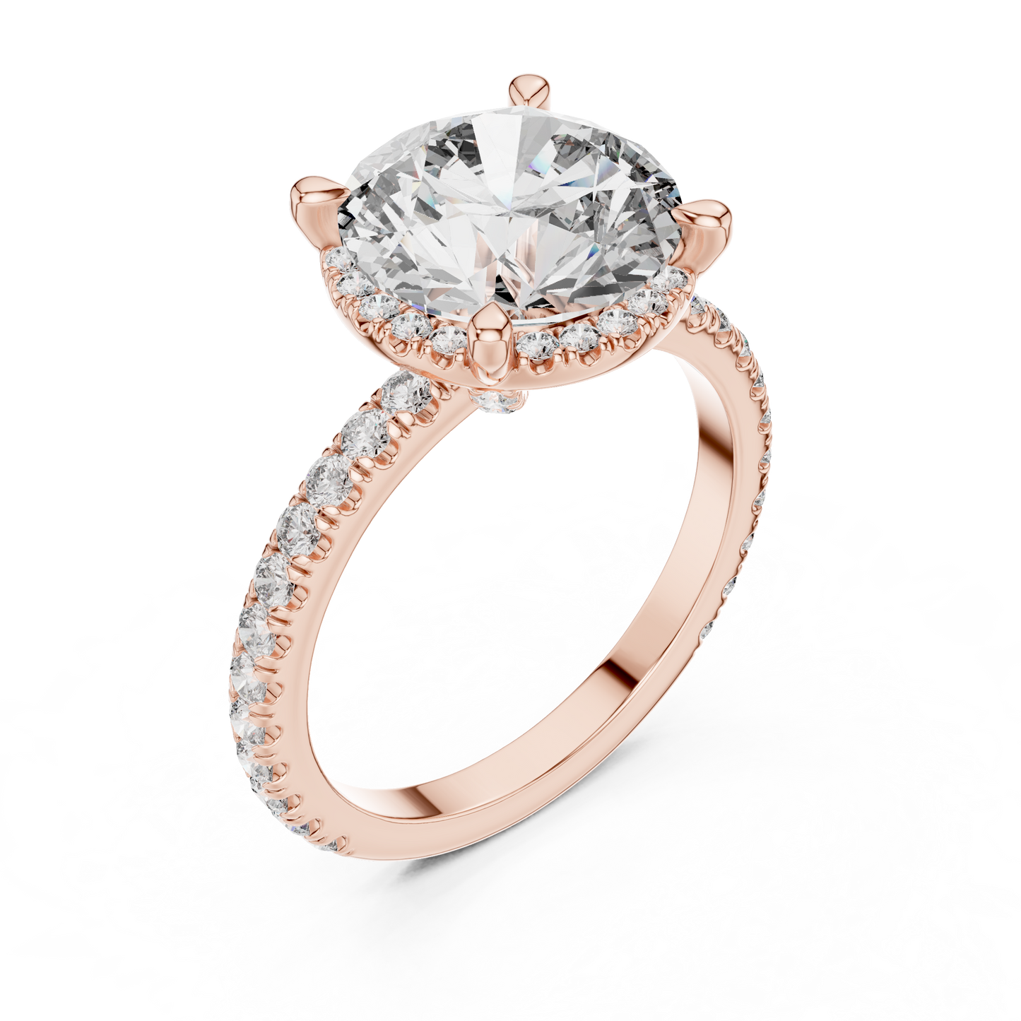 Round Halo Lab Grown Diamond Ring