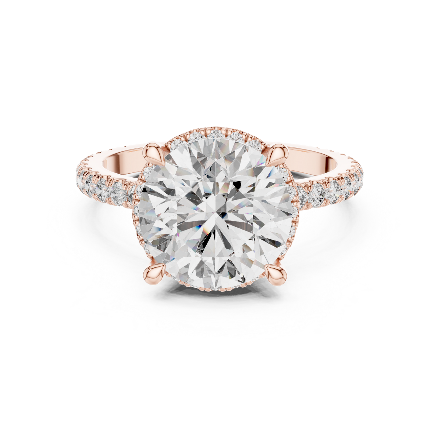 Round Halo Lab Grown Diamond Ring