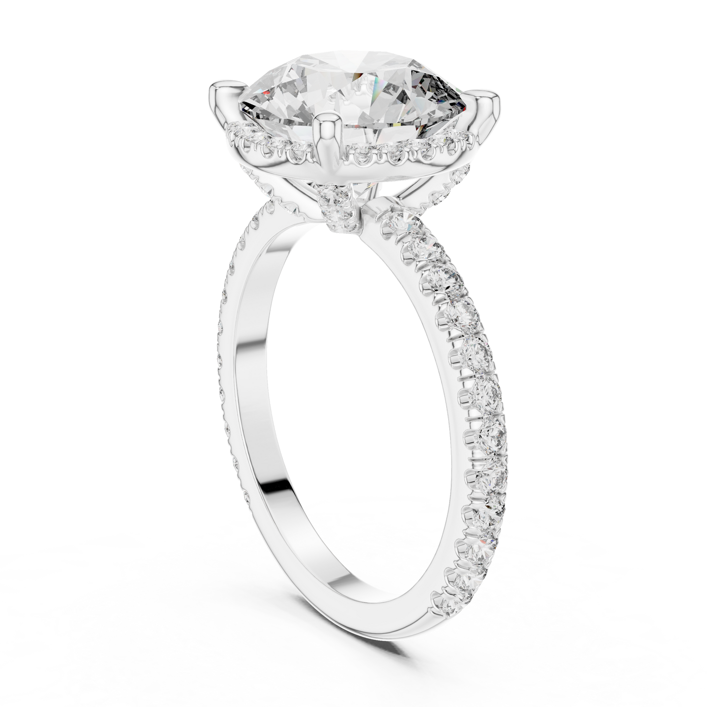 Round Halo Lab Grown Diamond Ring