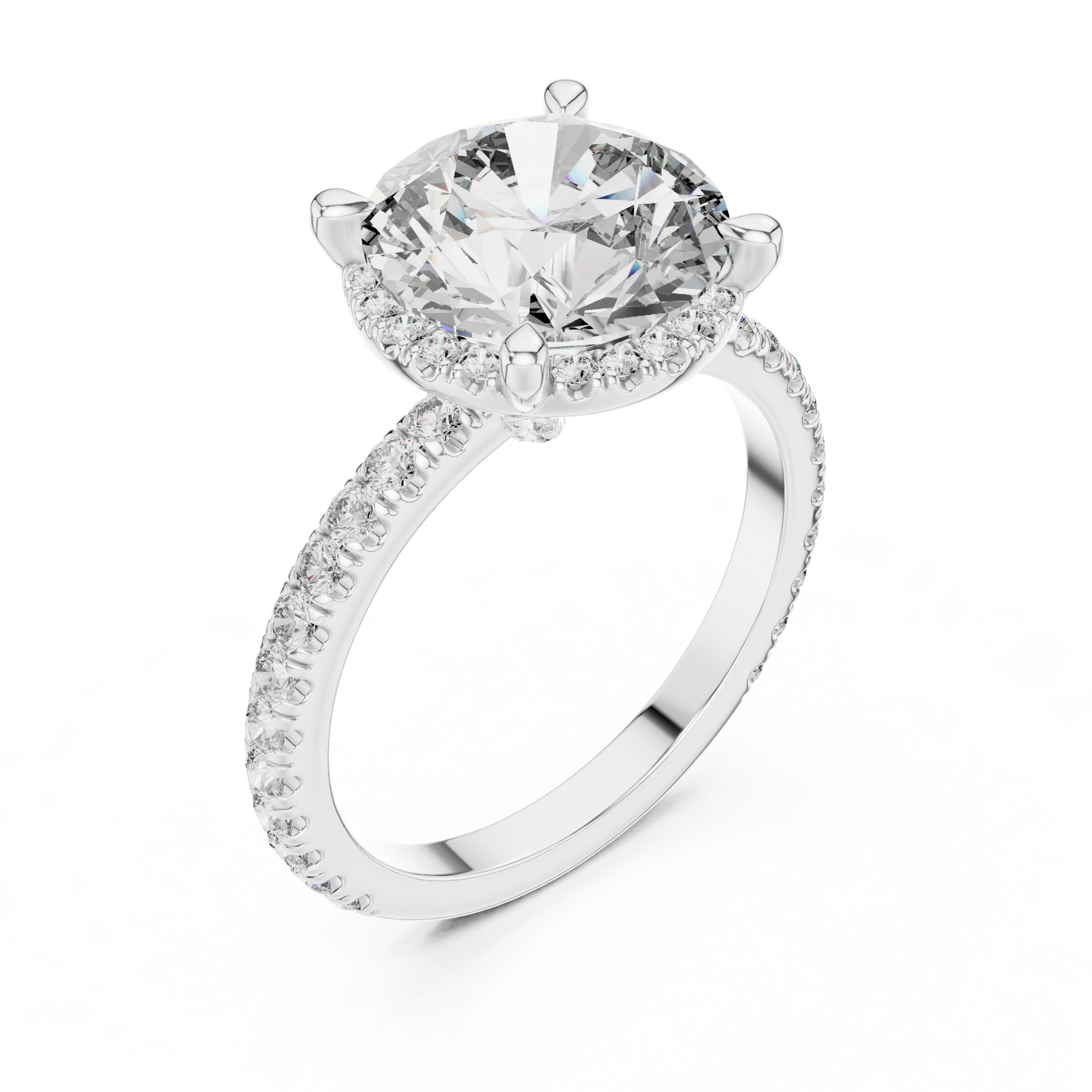 Round Halo Lab Grown Diamond Ring