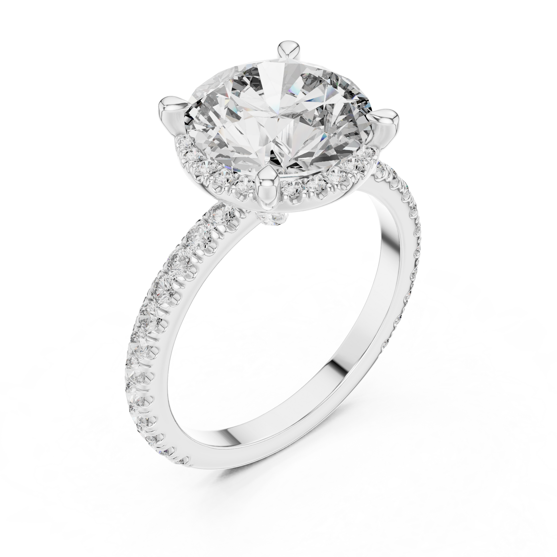 Round Halo Lab Grown Diamond Ring