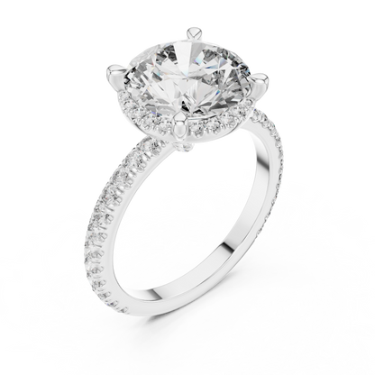 Round Halo Lab Grown Diamond Ring