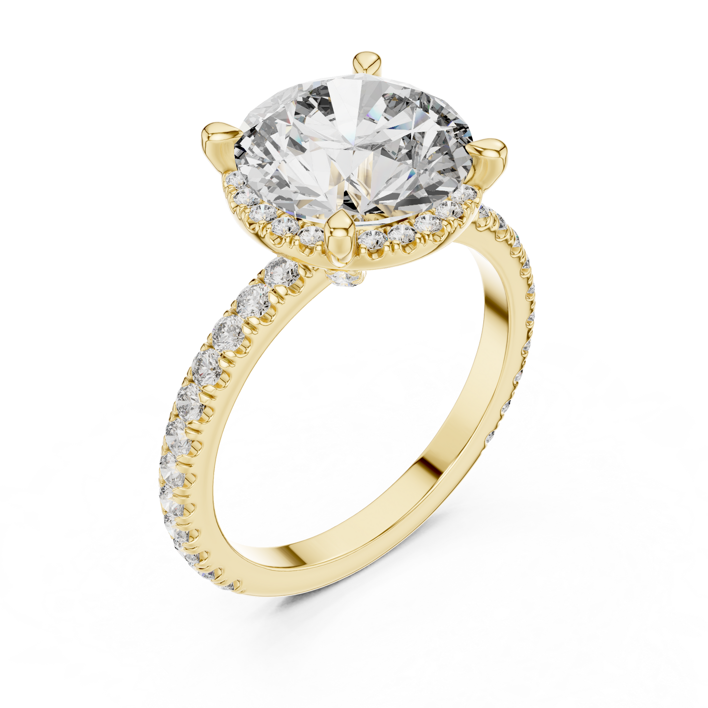 Round Halo Lab Grown Diamond Ring